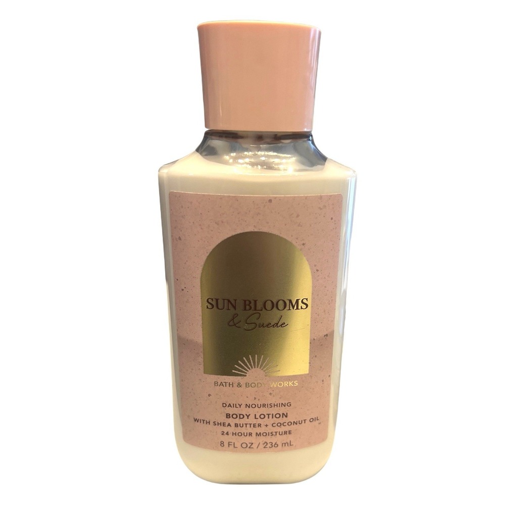 Bath & Body Works Sun Blooms & Suede Body Lotion 8 FLOZ NEW Shea Butter Coco Oil - Picture 1 of 4
